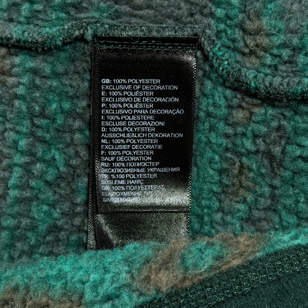 The North Face Sweater Mens Medium Green Aztec Tribal 1/4 Zip Fleece Pullover